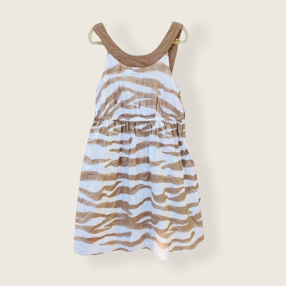 Gymboree Zebra Safari Striped Summer Dress 8 Brown